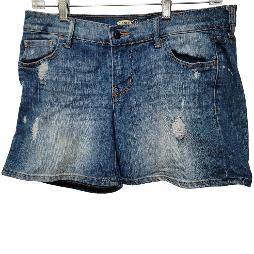 Old Navy Womens Boyfriend Distress Jean Denim Shorts Sz 4 Festival Boho Western